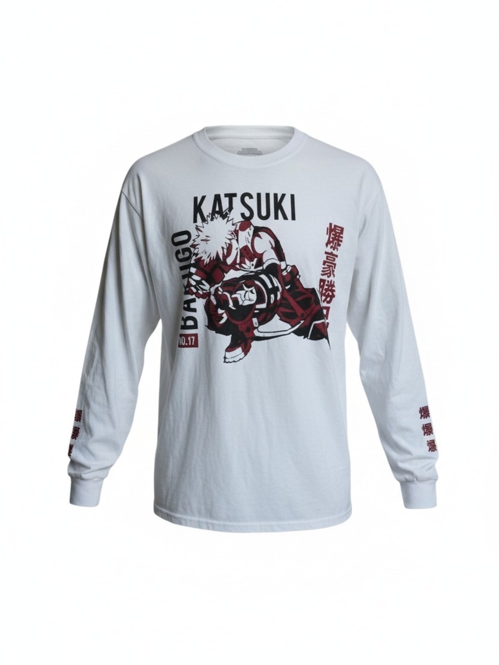 My Hero Academia Katsuki Bakugo Long Sleeve Shirt No.17 Anime Graphic Tee White - Picture 2 of 5